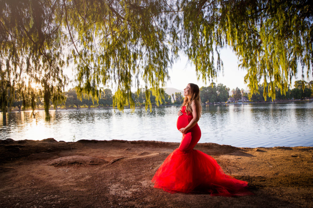 Orange County red dress photography